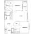 Inviting floor plan showcasing a 2-bedroom layout with a spacious living room, modern kitchen, and convenient laundry area, complete with a porch and ample storage.
