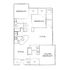 Contemporary floor plan showcasing 3 bedrooms, open dining area, and a spacious living room with balcony access.
