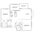 Elegant 2D floor plan featuring 2 bedrooms, open kitchen/dining area, den/study, and a balcony with ample living space.