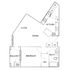 Chic 1-bedroom apartment floor plan with open living and dining area, modern kitchen, and private balcony.
