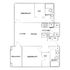 Contemporary floor plan featuring two spacious bedrooms, a modern kitchen, and a bright living-dining area with balcony access.