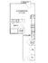 Modern floor plan showcasing a 1-bedroom apartment with an open living/dining area, efficient kitchen, and private balcony, featuring space-saving amenities.