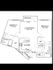 Chic floor plan showcasing 2 spacious bedrooms, contemporary kitchen, and open-concept living and dining area with balcony access.