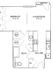 Modern floor plan with a spacious 1-bedroom, open living and dining area, cozy kitchen, and convenient balcony access.