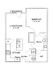 Modern floor plan showcasing a spacious 1-bedroom apartment with a combined living and dining area, contemporary kitchen, and private balcony.