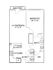 Modern 1-bedroom floor plan featuring a spacious living/dining area, efficient kitchen, and private balcony.