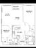 Elegant floor plan showcasing 2 spacious bedrooms, modern kitchen, and open living-dining area with balcony.