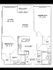 Contemporary floor plan featuring 2 spacious bedrooms, a sleek kitchen, and an expansive dining and living area with balcony access.