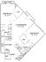 Contemporary 2D floor plan featuring 2 bedrooms, 2 bathrooms, and an open living/dining area with balcony access, ideal for modern living.