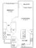 Modern apartment floor plan featuring 1 bedroom, open living and dining area, stylish kitchen, and private balcony.