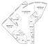 Elegant floor plan showcasing 2 spacious bedrooms, open-concept living/dining area, modern kitchen with an island, 3 bathrooms, office space, and a charming balcony.