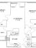 Contemporary apartment floor plan with 2 bedrooms, spacious living/dining area, and modern kitchen providing easy access to a balcony. Includes 2 bathrooms and ample closet space.