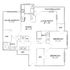 Elegant floor plan showcasing three bedrooms, an open living room with access to a spacious patio, a modern kitchen, and convenient dining area.