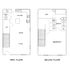 Modern two-story floor plan with a spacious living and dining area, open kitchen, and convenient bath on the first floor. Second floor features a large bedroom, additional bath, and ample storage space.