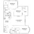 Elegant floor plan showcasing 3 spacious bedrooms, an open kitchen, and a large living room with access to a deck.