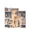 Intricate 3D floor plan featuring two bedrooms, a spacious living area, and a modern kitchen with island.