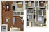 3D floor plan of a modern duplex featuring six bedrooms, elegant living areas, and a functional kitchen layout.
