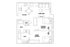 Chic floor plan featuring a deluxe and standard bedroom, open kitchen, cozy living room, and two modern baths.