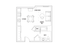 Efficient studio apartment floor plan featuring a compact kitchen, cozy living room with Murphy bed, and modern bathroom.