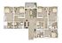 Elegant floor plan showcasing three spacious bedrooms, an open living area, a modern kitchen, and two sleek bathrooms, complete with a charming balcony.