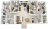 Elegant 3D floor plan showcasing three spacious bedrooms, inviting open-concept living area, modern kitchen with island, and two stylish bathrooms.