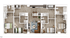 Elegant floor plan showcasing three cozy bedrooms, modern bathrooms, spacious open-concept living and dining area, and a sleek kitchen with premium finishes.