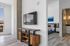 open layout of living room and bedroom at The Blonde