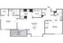 Spacious floor plan featuring 2 bedrooms, large living room, modern kitchen, 2 baths, and patio or balcony.