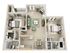 2 bedroom, 2 bath floor plan layout at The Meadows Apartments in Memphis, TN