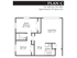 Plan C, 2-bed, 1-bath