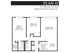 Plan D, 2-bed, 2-bath