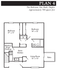 Plan 4 - 2 bed, 1 bath duplex upstairs