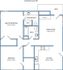 2-bed, 2-bath with fireplace, balcony, and laundry