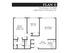 Plan E, 2-bed, 2-bath