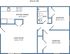 Plan 3 - 2 bed, 1 bath with balcony