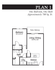 Plan 1, 1-bedroom, 1-bathroom