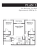 Plan 2, 2-bedroom, 2-bathroom