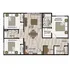 Inviting floor plan showcasing 3 cozy bedrooms, an open living and dining area, a master suite with walk-in closet, modern kitchen, and dedicated laundry space.