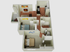 two bedroom one bathroom doll house floorplan