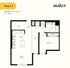 1 bedroom Plan C1