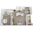 One Bedroom Floor plan