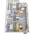 Two bedroom one bathroom floor plan image
