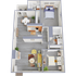 Two bedroom two bathroom floor plan image
