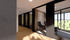 Modern office space with sleek glass partitions, cozy seating, and abundant natural light.