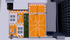Vibrant urban rooftop featuring dual orange basketball courts, cozy lounge areas, and chic outdoor seating for a modern city lifestyle.
