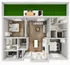 2 bedroom 2 bath floorplan.