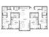 Modern floor plan showcasing three bedrooms, a spacious living room, and a well-appointed kitchen with laundry facilities.