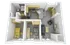 2 Bed 1 Bath Floor Plan