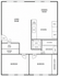 Modern floor plan showcasing 2 spacious bedrooms, expansive living and dining rooms, and a well-equipped kitchen.