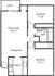 Floor plan of two-bedroom unit at Mountain View apartments in Oregon City, OR
